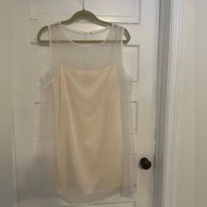 Reformation Vina Sheer Cream Sleeveless Minidress
